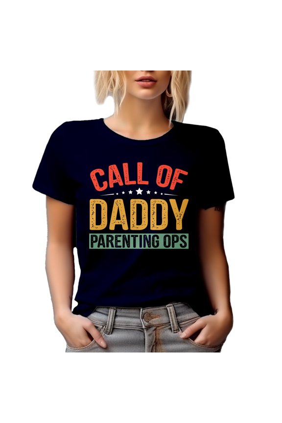Call of Daddy, Parenting Ops - Computer Gamer Dad Father's Day or Birthday, Navy Blue T-Shirt, Medium