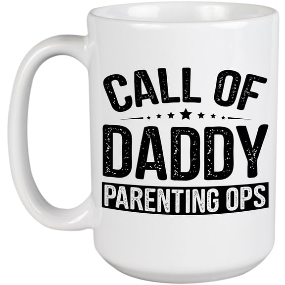 Call of Daddy, Parenting Ops, Gamer Dad Father's Day, White 15oz Ceramic Mug