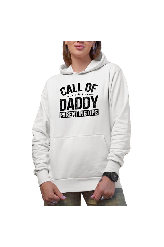 Call of Daddy, Parenting Ops, Gamer Dad Father's Day, White Hooded Sweatshirt or Hoodie, 3XL