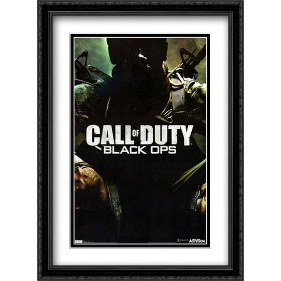 Call of Duty 28x38 Double Matted Large Black Ornate Framed Game Poster Art Print