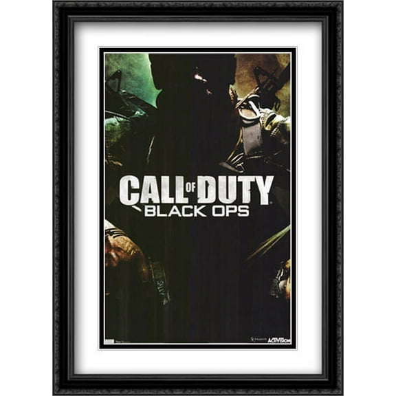 Call of Duty Black Ops 28x38 Double Matted Large Black Ornate Framed Game Poster Art Print