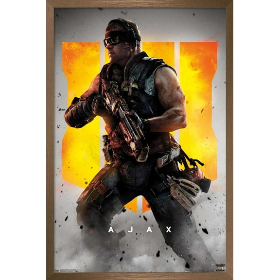 Call of Duty: Black Ops 4 - Ajax Key Art Wall Poster, 14.725" x 22.375", Framed