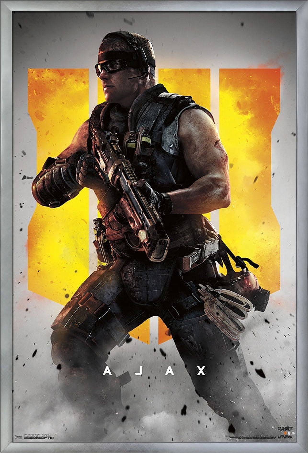 Call of Duty: Black Ops 4 - Ajax Key Art Wall Poster, 22.375" x 34", Framed