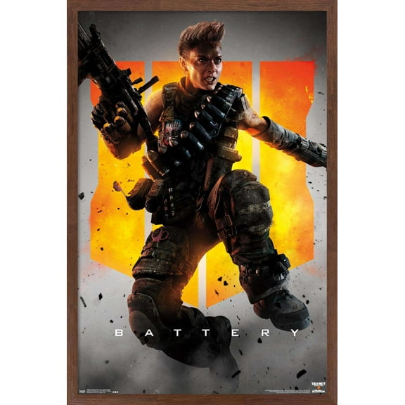 Call of Duty: Black Ops 4 - Battery Key Art Wall Poster, 14.725" x 22.375", Framed