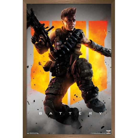 Call of Duty: Black Ops 4 - Battery Key Art Wall Poster, 22.375" x 34", Framed