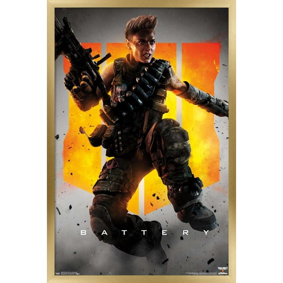 Call of Duty: Black Ops 4 - Battery Key Art Wall Poster, 22.375" x 34", Framed