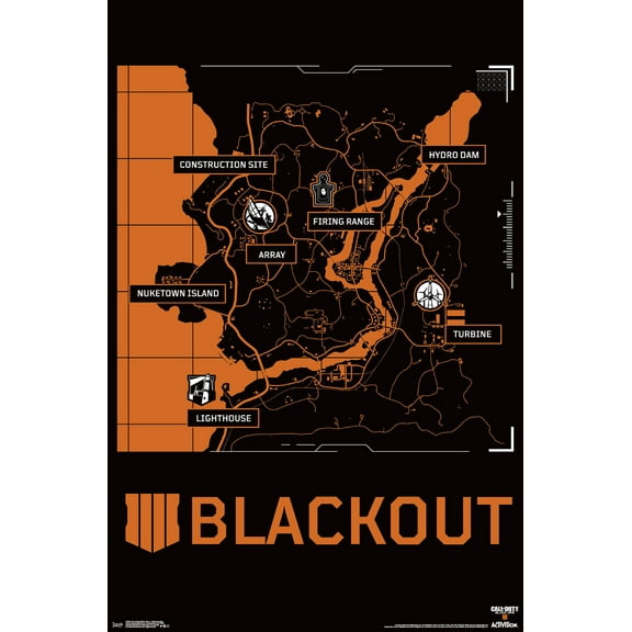Call of Duty: Black Ops 4 - Blackout Map Wall Poster, 22.375" x 34"