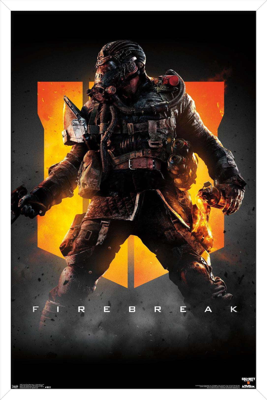 Call of Duty: Black Ops 4 - Firebreak Key Art Wall Poster, 14.725" x 22.375", Framed