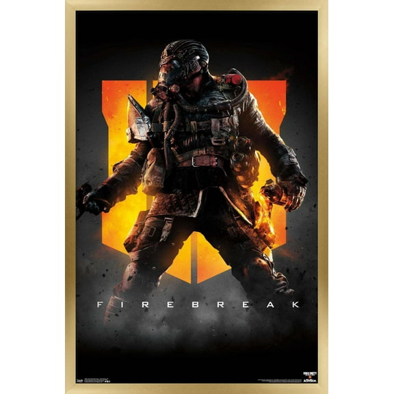 Call of Duty: Black Ops 4 - Firebreak Key Art Wall Poster, 22.375" x 34", Framed
