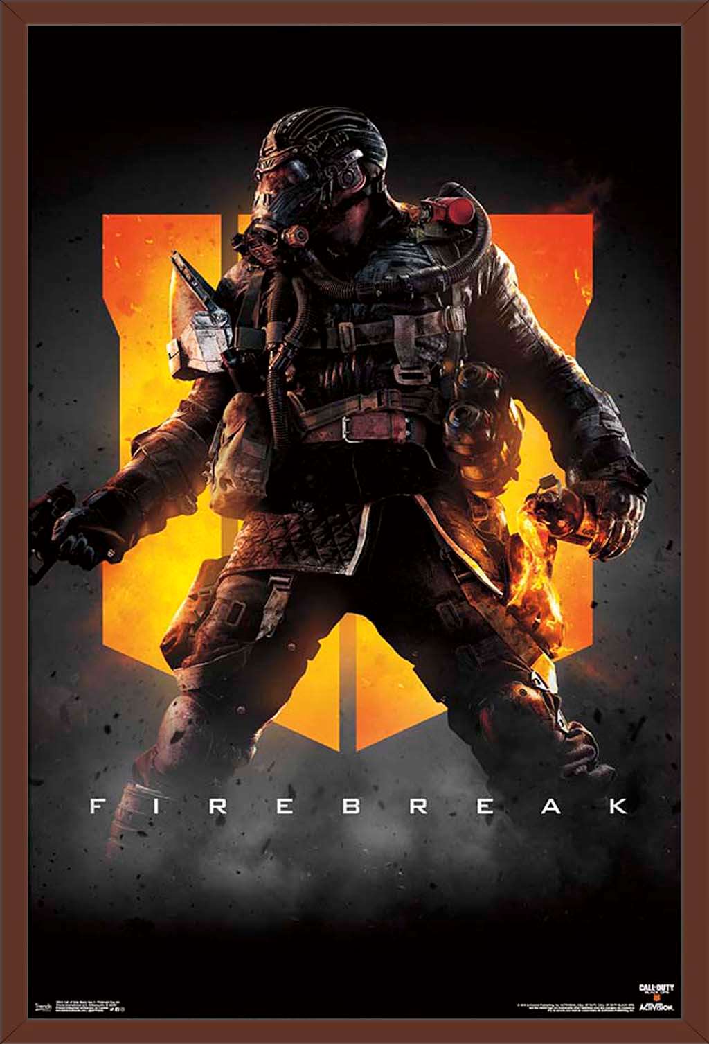 Call of Duty: Black Ops 4 - Firebreak Key Art Wall Poster, 22.375" x 34", Framed