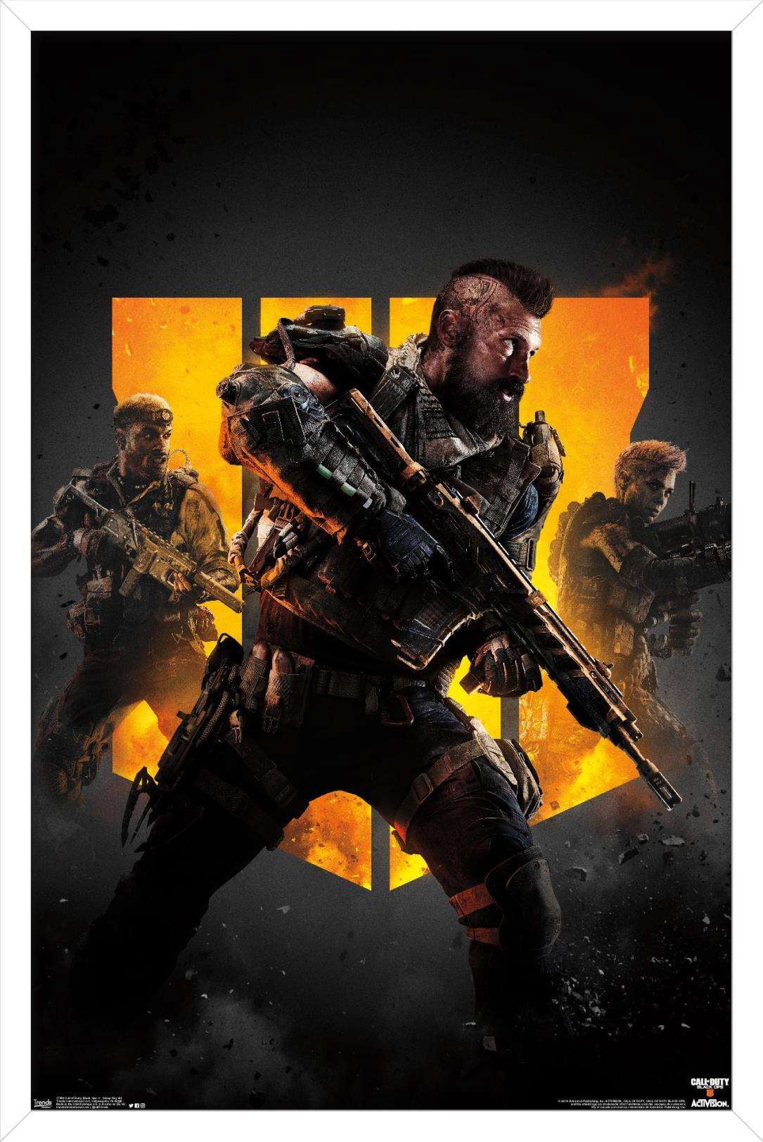 Call of Duty: Black Ops 4 - Group Key Art Wall Poster, 14.725" x 22.375", Framed