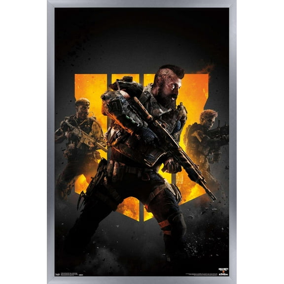 Call of Duty: Black Ops 4 - Group Key Art Wall Poster, 14.725" x 22.375", Framed