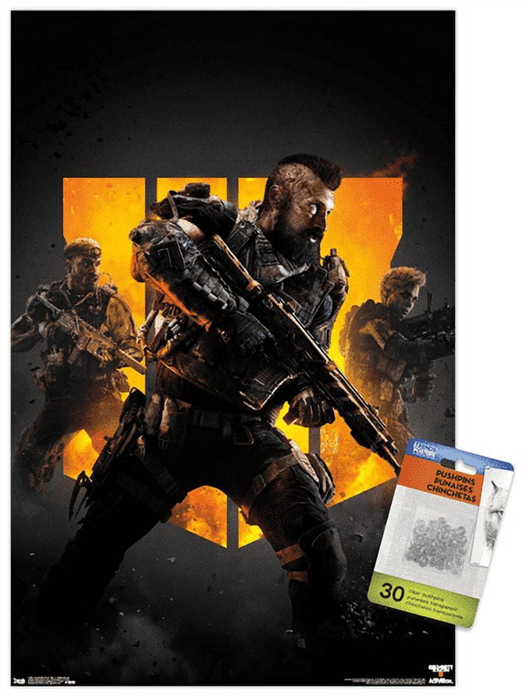 Call of Duty: Black Ops 4 - Group Key Art Wall Poster with Push Pins, 14.725" x 22.375"