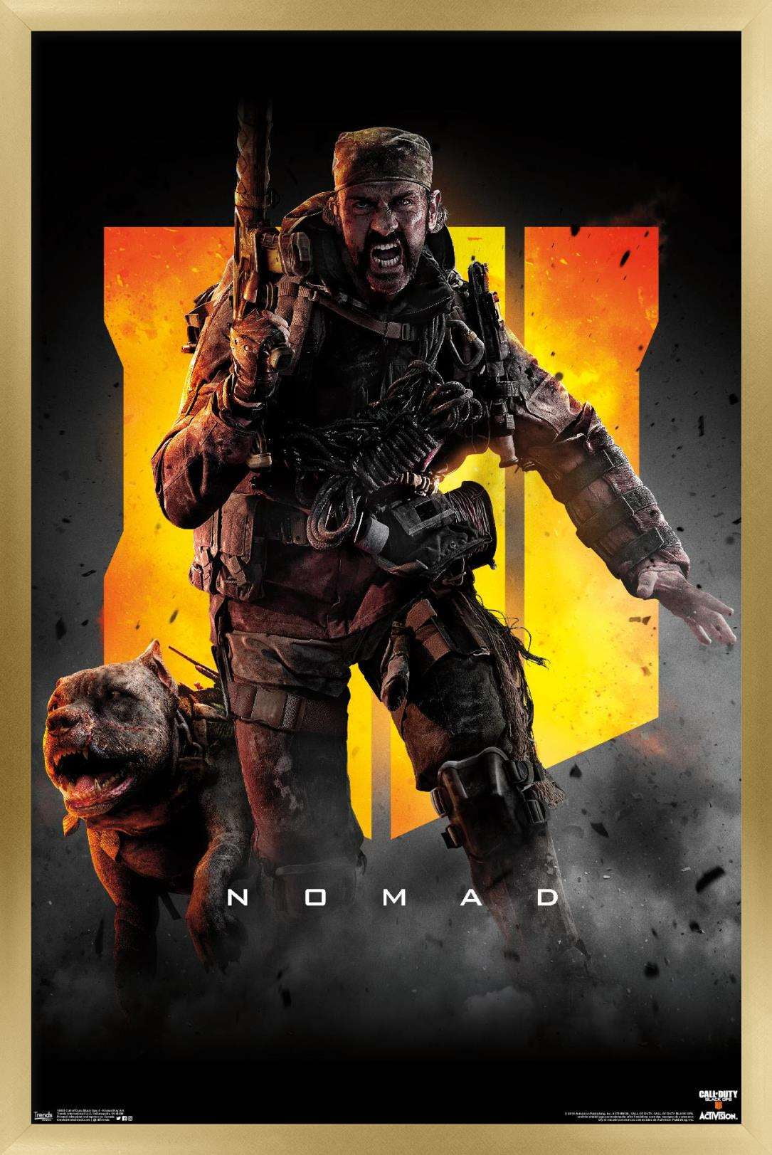 Call of Duty: Black Ops 4 - Nomad Key Art Wall Poster, 14.725" x 22.375", Framed