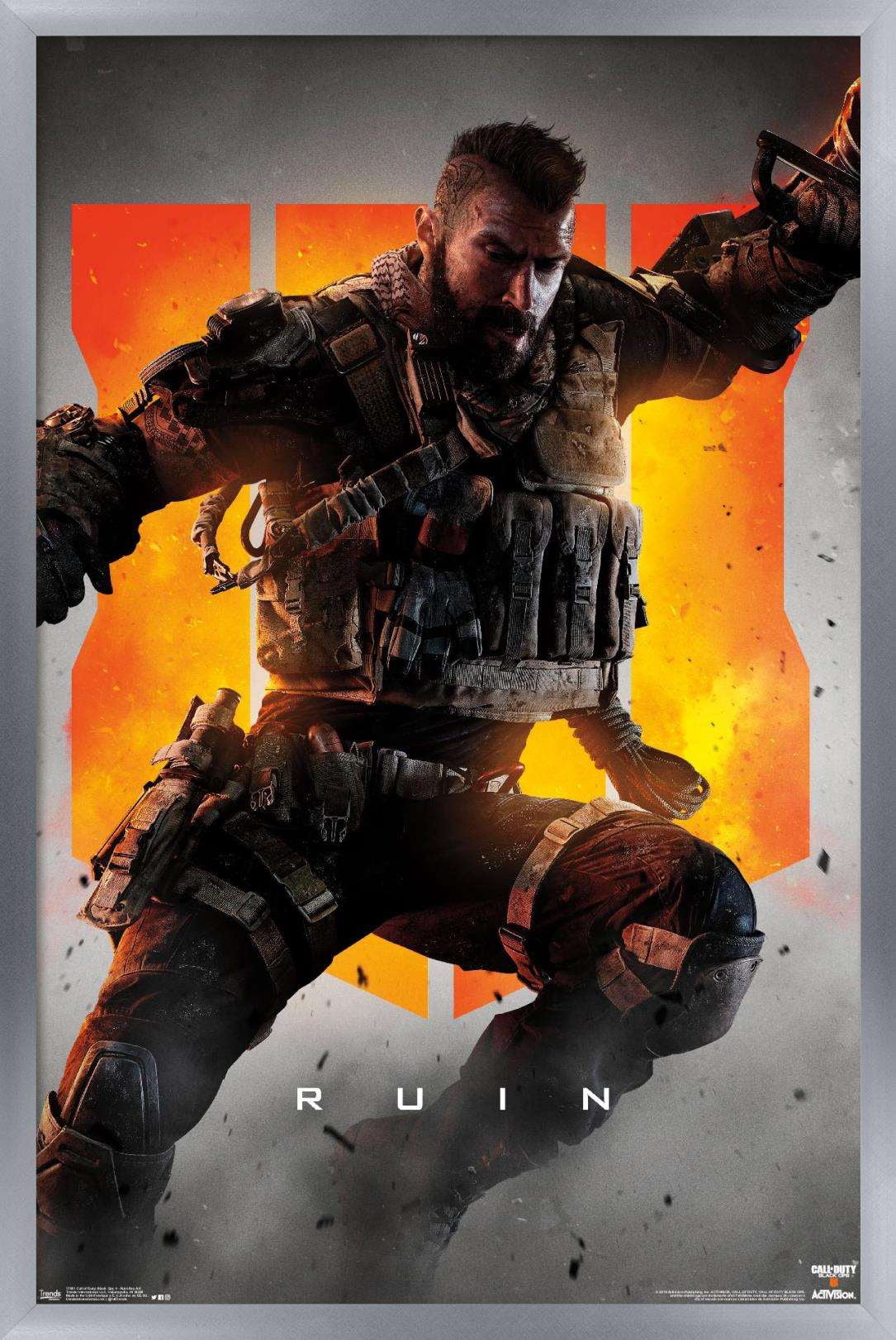 Call of Duty: Black Ops 4 - Ruin Key Art Wall Poster, 14.725" x 22.375", Framed
