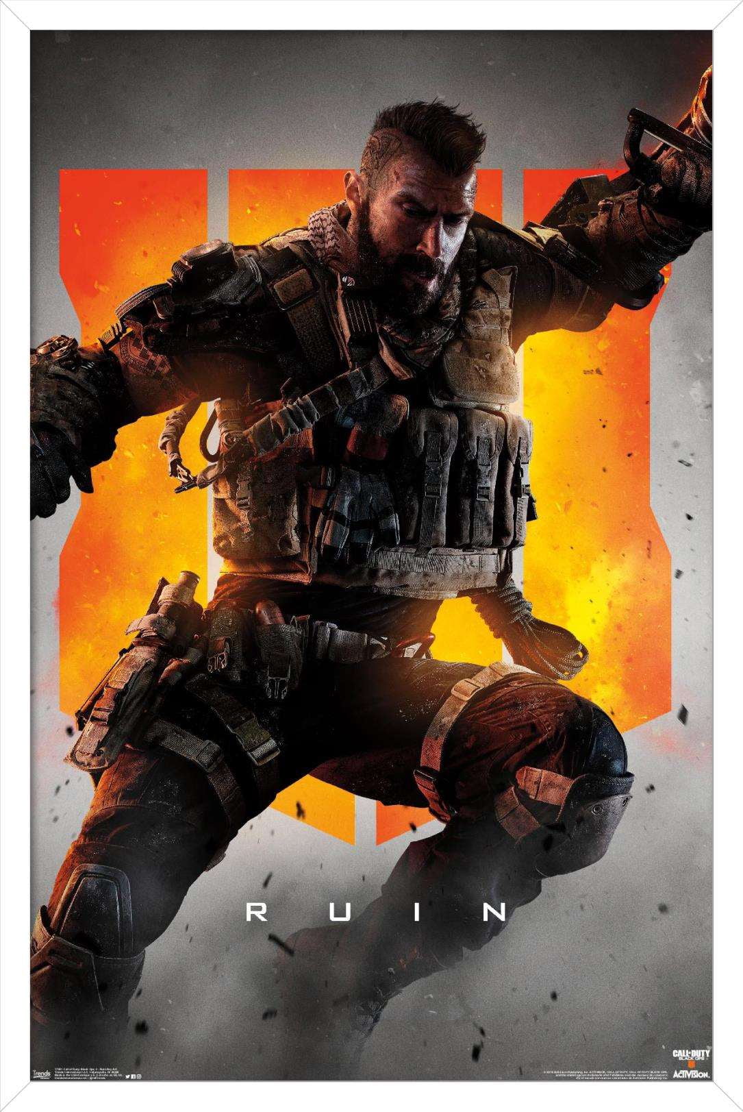 Call of Duty: Black Ops 4 - Ruin Key Art Wall Poster, 14.725" x 22.375", Framed
