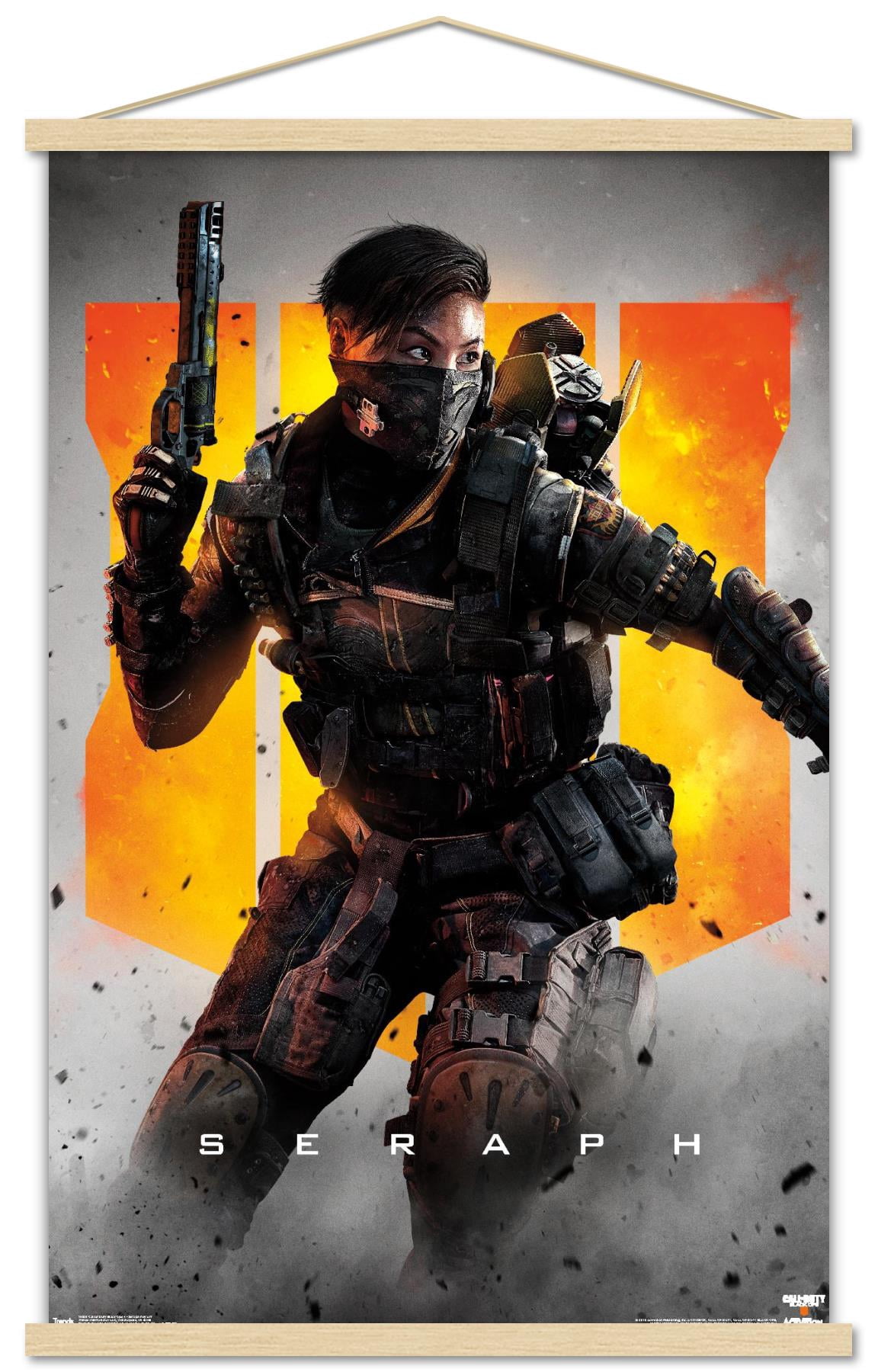 Call of Duty: Black Ops 4 - Seraph Key Art Wall Poster with Wooden Magnetic Frame, 22.375" x 34"