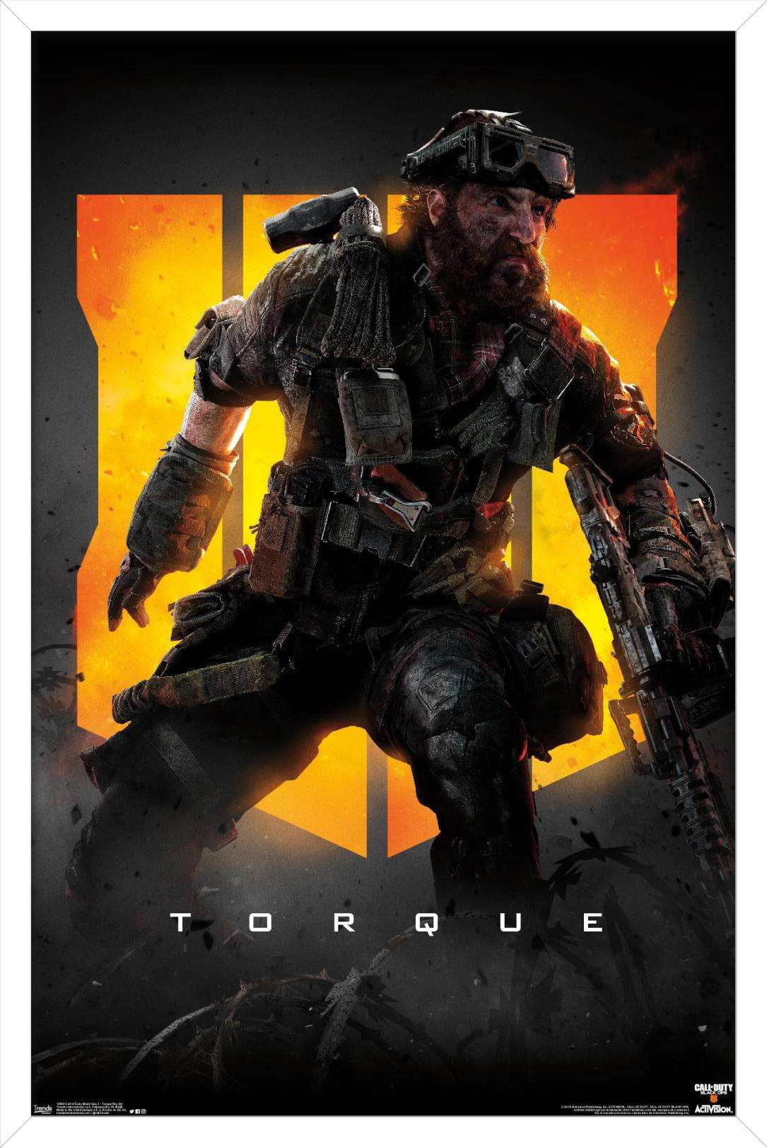 Call of Duty: Black Ops 4 - Torque Key Art Wall Poster, 14.725" x 22.375", Framed