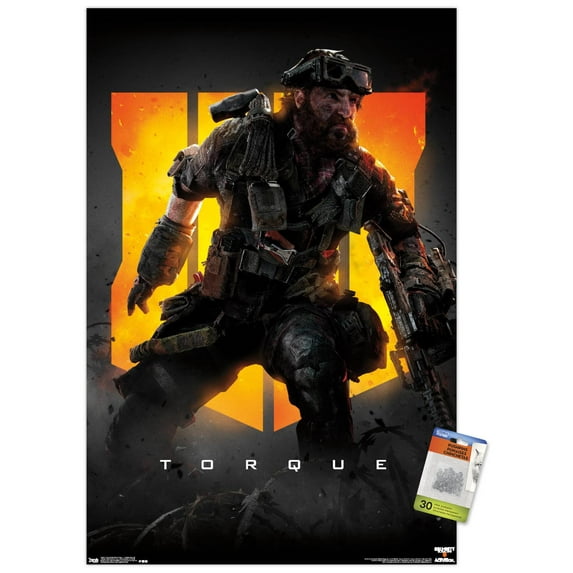 Call of Duty: Black Ops 4 - Torque Key Art Wall Poster with Push Pins, 22.375" x 34"