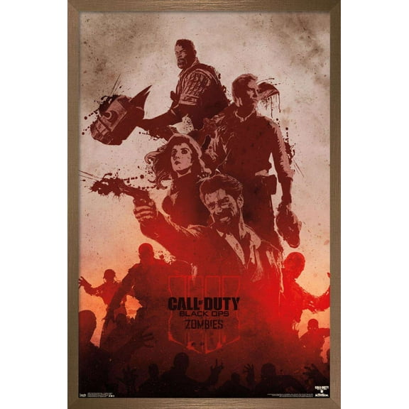 Call of Duty: Black Ops 4 - Zombie Graphic Wall Poster, 22.375" x 34", Framed