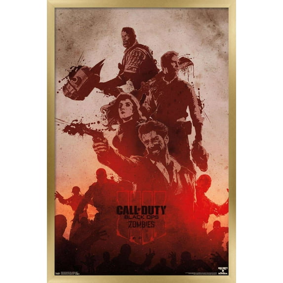 Call of Duty: Black Ops 4 - Zombie Graphic Wall Poster, 22.375" x 34", Framed