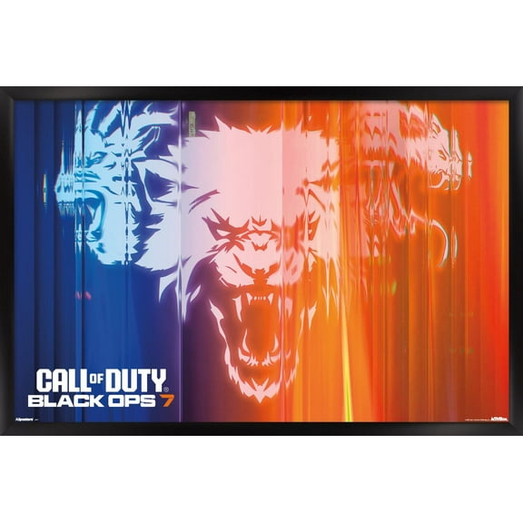 Call of Duty: Black Ops 7 (2025) - Vault Edition Key Art Landscape Wall Poster, 14.725" x 22.375" Framed