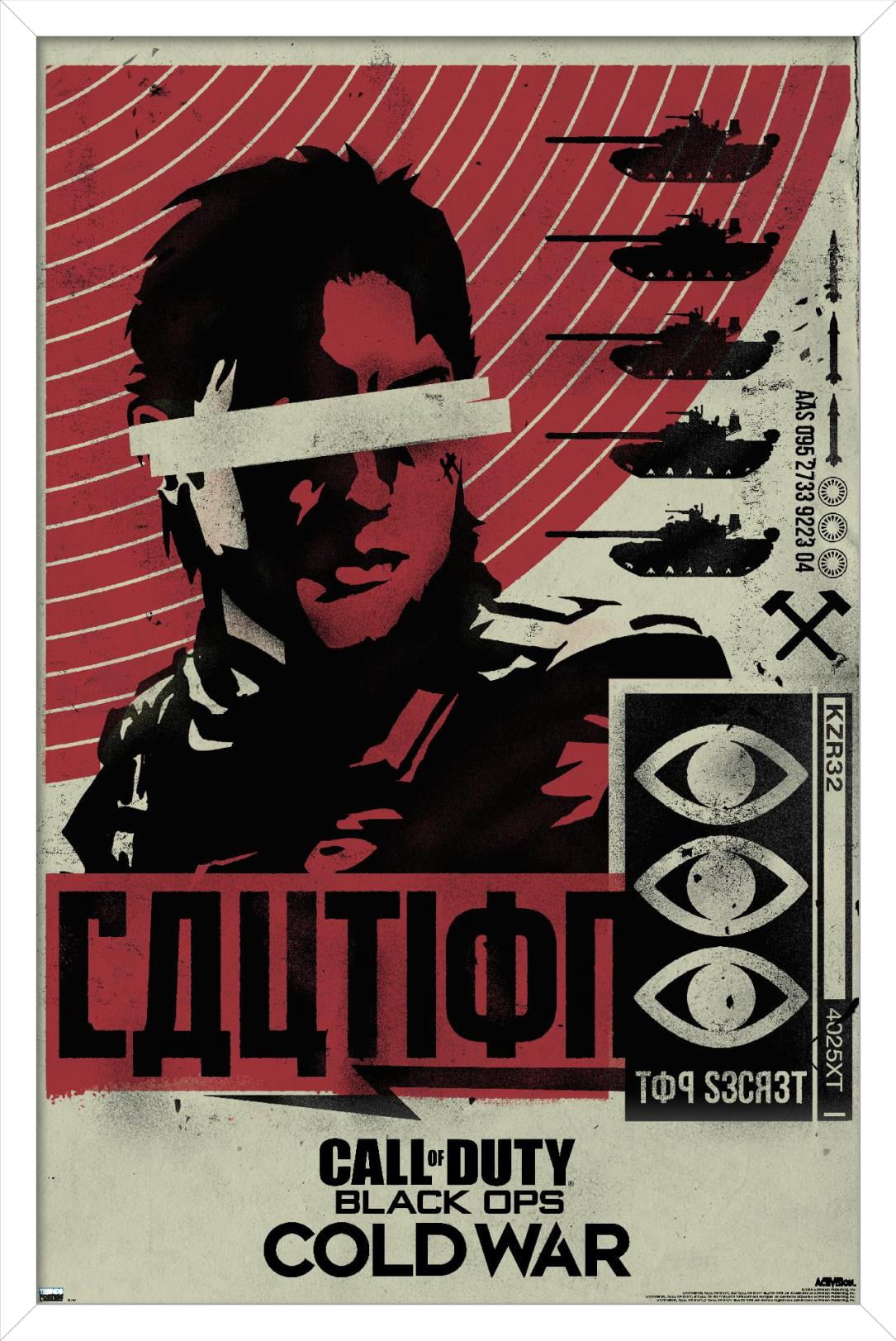 Call of Duty: Black Ops Cold War - Caution Wall Poster, 22.375" x 34", Framed