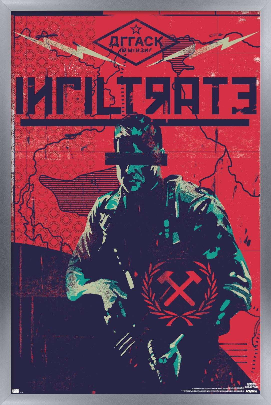 Call of Duty: Black Ops Cold War - Infiltrate Wall Poster, 14.725" x 22.375", Framed