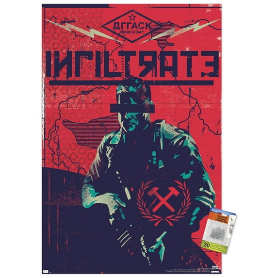 Call of Duty: Black Ops Cold War - Infiltrate Wall Poster with Pushpins, 22.375" x 34"