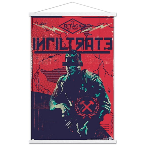 Call of Duty: Black Ops Cold War - Infiltrate Wall Poster with Wooden Magnetic Frame, 22.375" x 34"