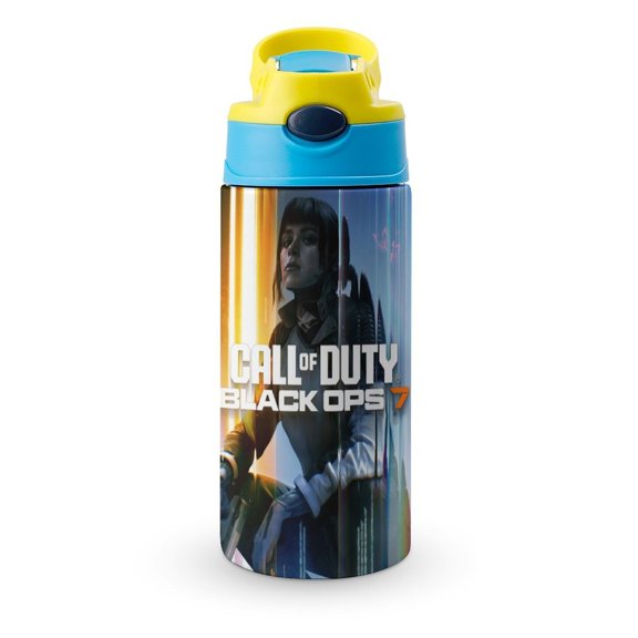 Call of Duty Black Ops Insulated Stainless Steel Water Bottle with Straw Vacuum Water Tumbler Reusable Leak Proof Cup