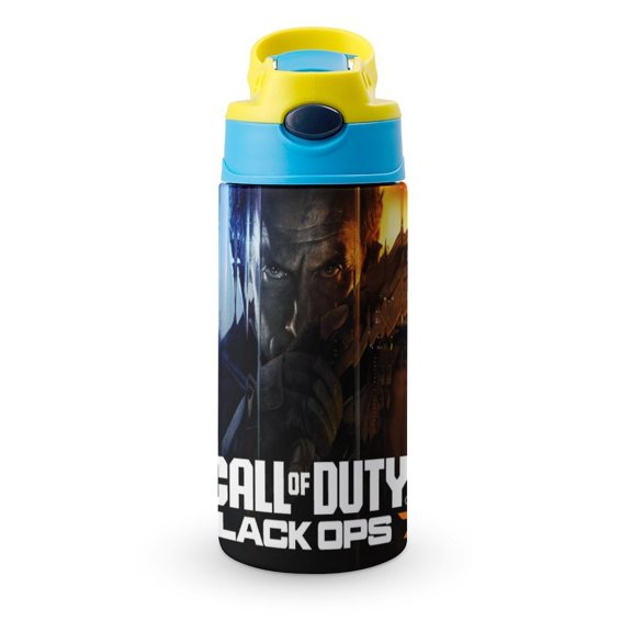 Call of Duty Black Ops Insulated Stainless Steel Water Bottle with Straw Vacuum Water Tumbler Reusable Leak Proof Cup