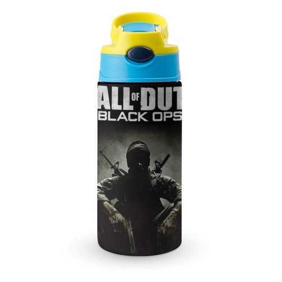 Call of Duty Black Ops Insulated Stainless Steel Water Bottle with Straw Vacuum Water Tumbler Reusable Leak Proof Cup