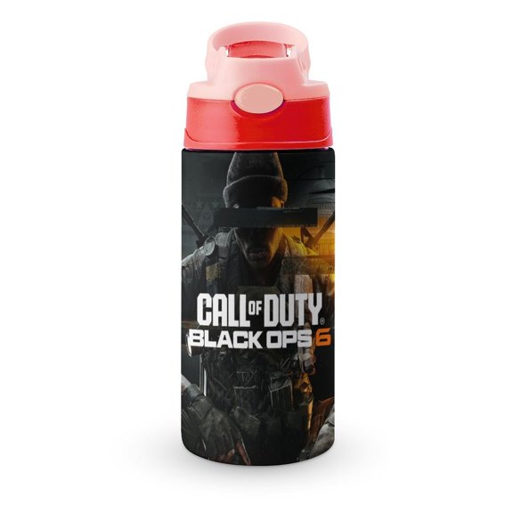 Call of Duty Black Ops Insulated Stainless Steel Water Bottle with Straw Vacuum Water Tumbler Reusable Leak Proof Cup