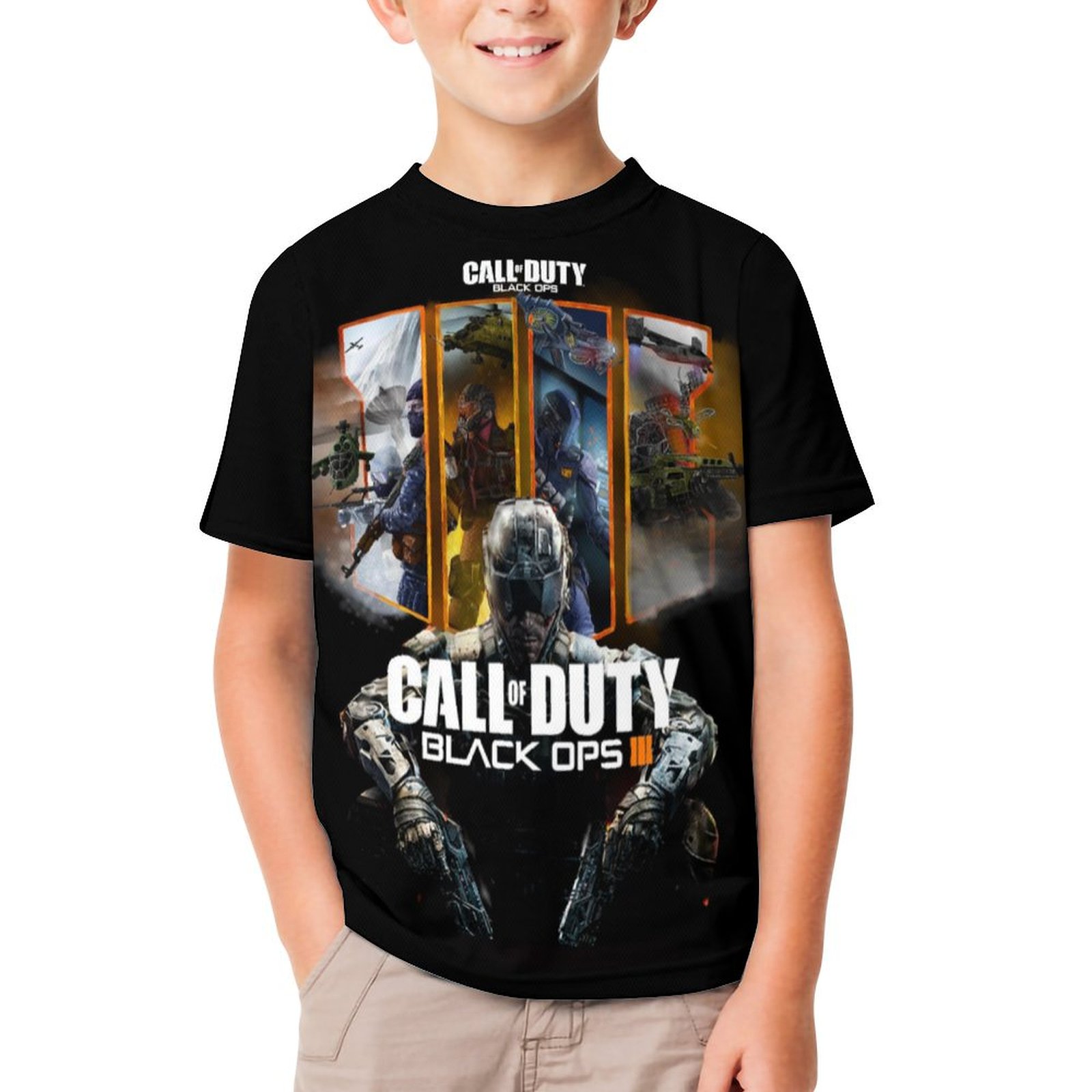 Call of Duty Black Ops Teenage T-shirt Short Sleeve Children's Shirts Graphic Shirt Tees for Boy Girl
