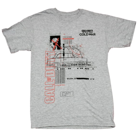 Call of Duty Cold War Mens T-Shirt - Car Code & Map Image (Medium ...