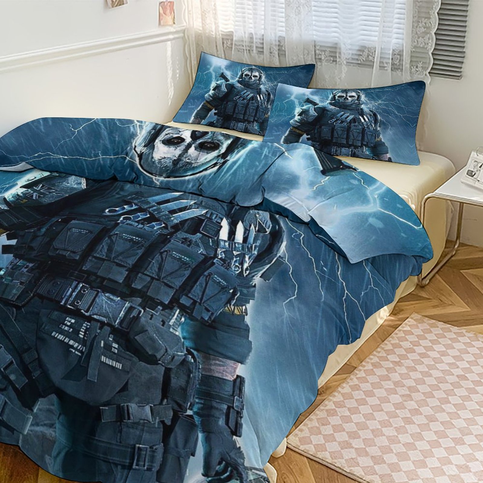 Ghost Rug Cute Cod Call of Duty Ghost Comfortable 3-Piece Bedding Set Pillow Case Bed ...