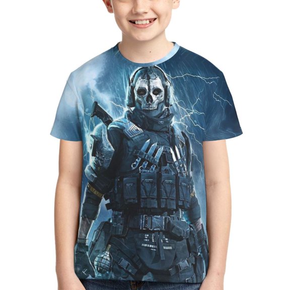 Call of Duty Ghost Teen T-shirt Shirts Youth Short Sleeve Graphic Tees