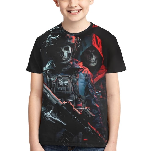 Call of Duty Ghost Teen T-shirt Shirts Youth Short Sleeve Graphic Tees