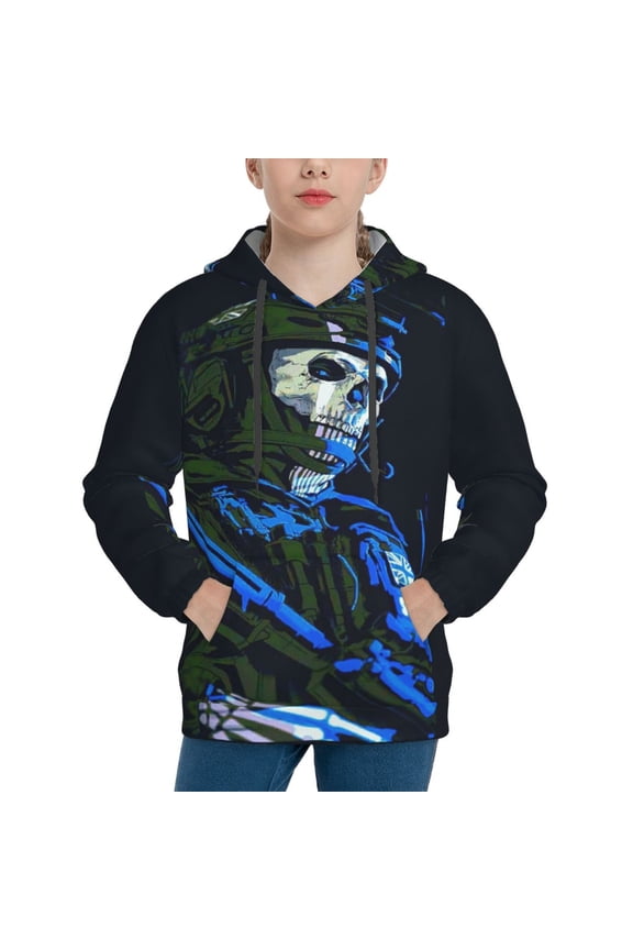 Call of Duty Ghost Youth Hoodies Sweatshirts Pullover Long Sleeves Hooded Graphic Sweaters