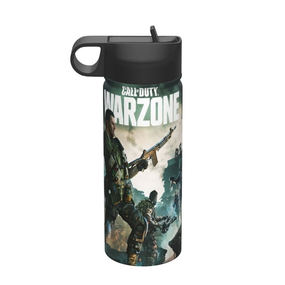 Call of Duty Kids Insulated Water Bottle With Straw - 18 Oz Stainless Steel Double Wall Vacuum Cup, Leakproof, Bpa Free, Suitable For Boys And Girls