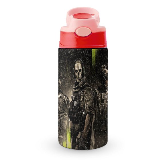 Call of Duty Mobile Insulated Stainless Steel Water Bottle with Straw Vacuum Water Tumbler Reusable Leak Proof Cup