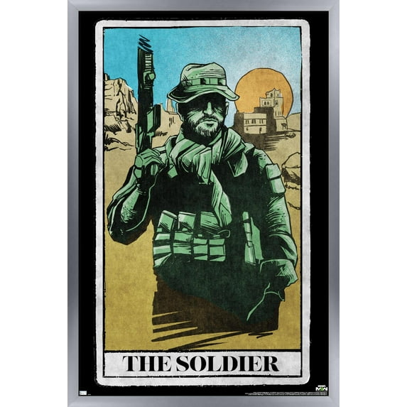Call of Duty: Modern Warfare 2 - Captain Price Tarot Card Wall Poster, 14.725" x 22.375" Framed