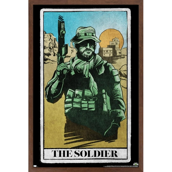 Call of Duty: Modern Warfare 2 - Captain Price Tarot Card Wall Poster, 14.725" x 22.375" Framed
