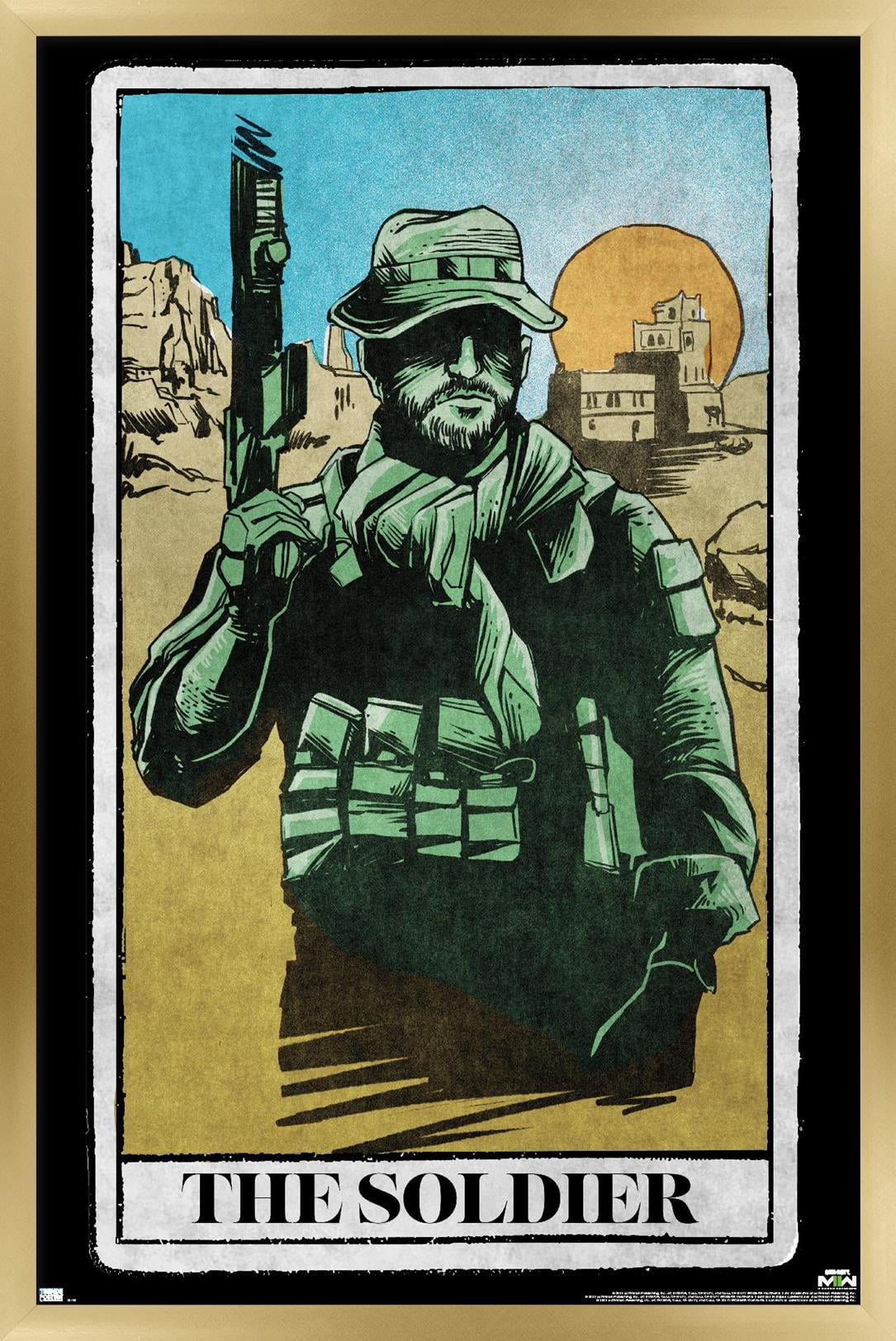 Call of Duty: Modern Warfare 2 - Captain Price Tarot Card Wall Poster, 22.375" x 34" Framed