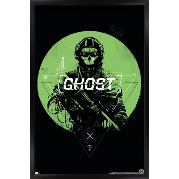 Call of Duty: Modern Warfare 2 - Ghost Emblem Wall Poster, 22.375" x 34" Framed