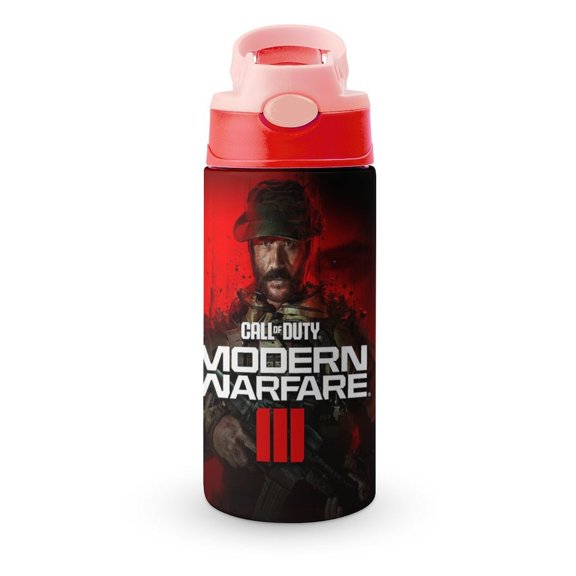 Call of Duty Modern Warfare Insulated Stainless Steel Water Bottle with Straw Vacuum Water Tumbler Reusable Leak Proof Cup