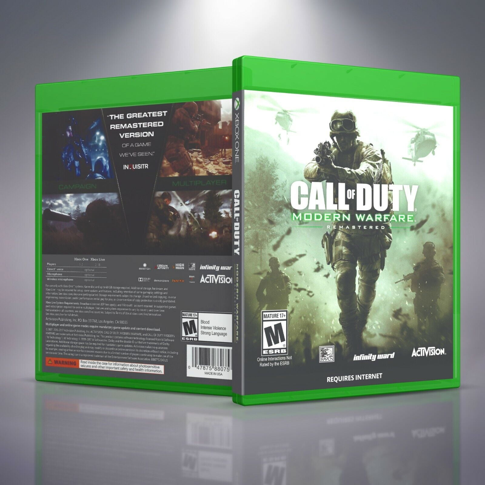 Call of Duty: Modern Warfare Remastered - Custom Xbox One Cover and Case.NO  GAME - Walmart.com