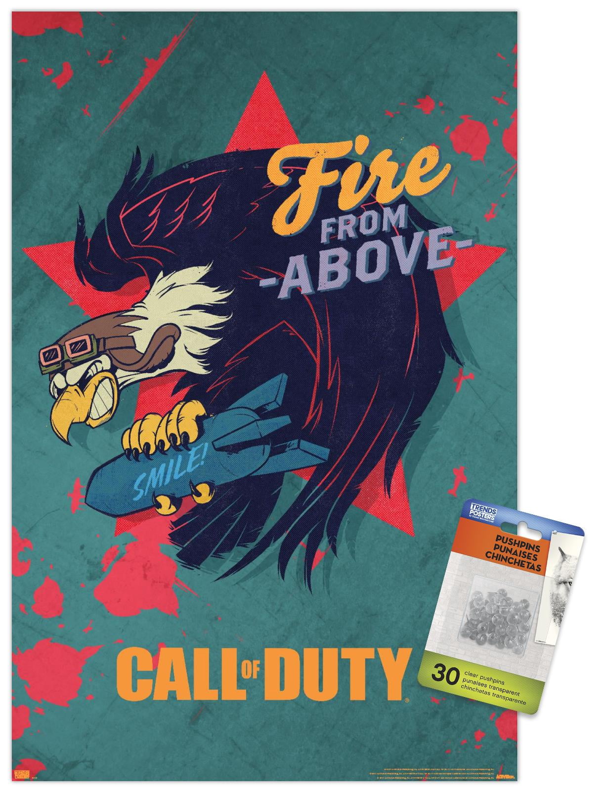 Call of Duty: Vanguard - Fire From Above Wall Poster with Pushpins, 14.725" x 22.375"