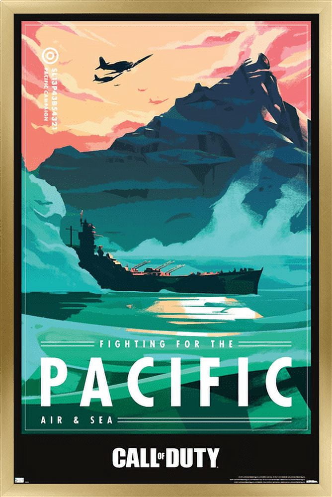 Call of Duty: Vanguard - Pacific Wall Poster, 14.725" x 22.375", Framed